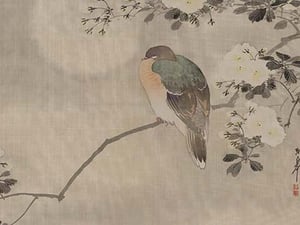Robin sitting on a Tree Branch - Art Print