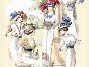 Album Blouses Nouvelles: Ladies in Patterned Dresses by Atelier Bachroitz - Art Print