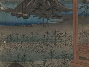 Autumn moon landscape. by Utagawa Hiroshige - Art Print