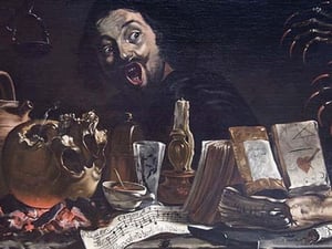 Magic Scene with Self Portrait by Pieter Van Laer - Art Print