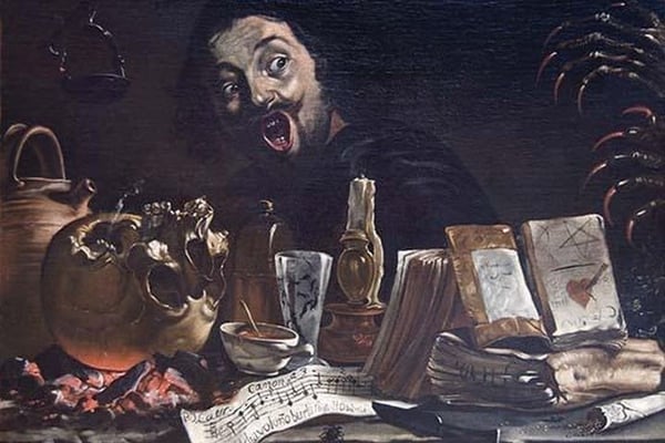 Magic Scene with Self Portrait by Pieter Van Laer - Art Print