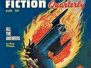 Science Fiction Quarterly: Comet Crashes into Rocket - Art Print