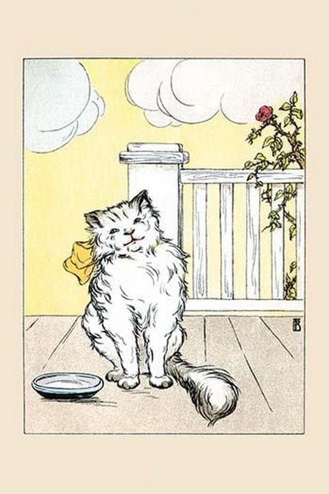 Punky Dunk and a Saucer of Milk by Frances Beem - Art Print