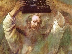 Moses with the commandments by Rembrandt Van Rijn - Art Print