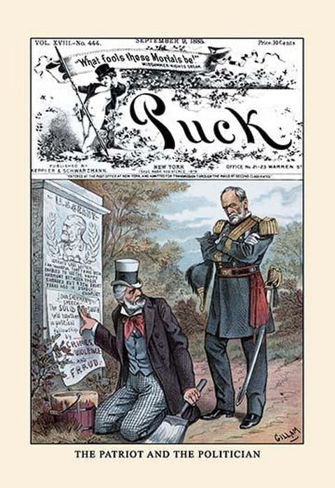 Puck Magazine: The Patriot and the Politician by Bernhard Gillam - Art Print