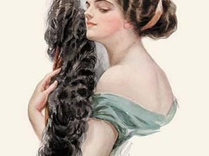 Lips That Were Curled for Kisses by Harrison Fisher - Art Print