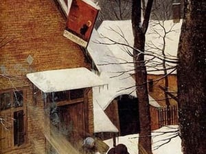 Hunters in the Snow - Detail - by Pieter the Elder Brueghel #2 - Art Print