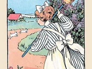 The Maid with the Broom by Julia Dyar Hardy - Art Print