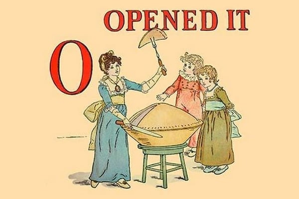 O - Opened It by Kate Greenaway - Art Print
