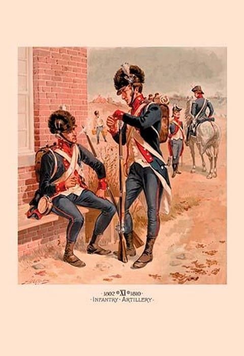 1802-1810 Infantry and Artillery by Henry Alexander Ogden - Art Print