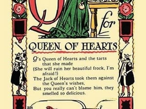 Q for Queen of Hearts by Tony Sarge - Art Print