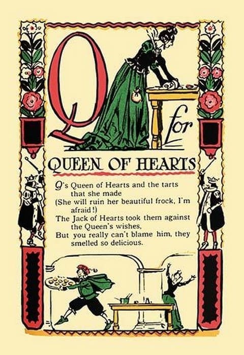 Q for Queen of Hearts by Tony Sarge - Art Print