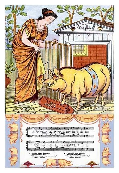 There Was a Lady Loved a Swine by Walter Crane - Art Print