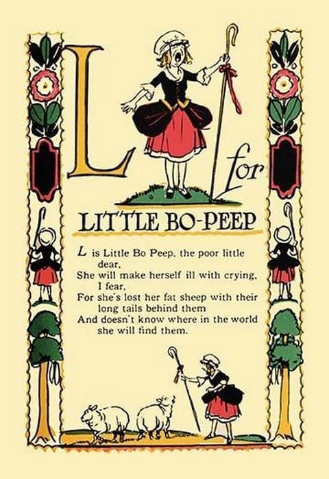 L for Little Bo-Peep by Tony Sarge - Art Print