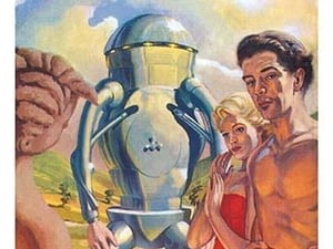 Science Fantasy: Robot with Human Friends - Art Print