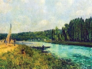 The banks of the Oise by Alfred Sisley - Art Print