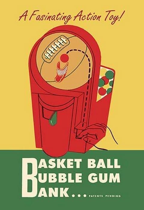 Basket Ball Bubble Gum Bank - Art Print