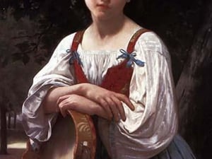 Gypsy with a Basque Drum by William Bouguereau - Art Print