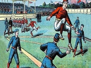 Celebratory Leap at First Base - Art Print