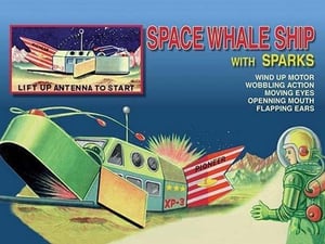 Space Whale Ship with Sparks - Art Print
