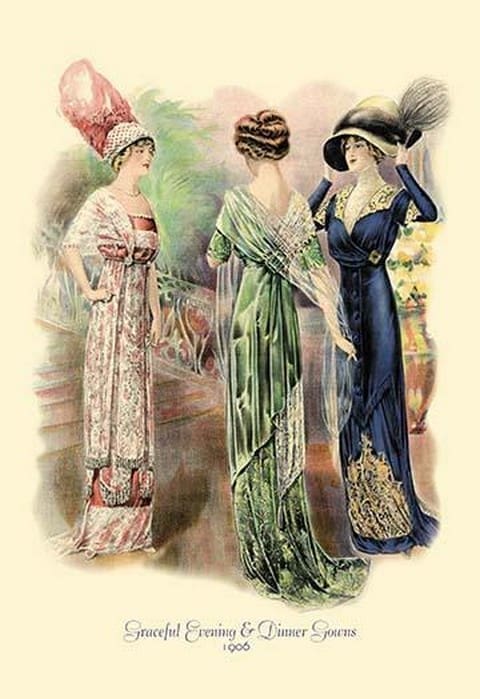 Graceful Evening and Dinner Gowns - Art Print