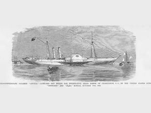 Anglo Confederate Steamer 'Anglia' captured off of Charleston by Frank Leslie - Art Print