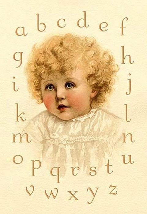 Little Girl's Alphabet by Ida Waugh - Art Print