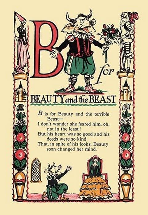 B for Beauty and the Beast by Tony Sarge - Art Print