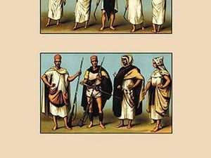 A Variety of African Dress by Auguste Racinet - Art Print