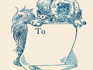 Vintage Dog Book Plate by Eugene Field - Art Print