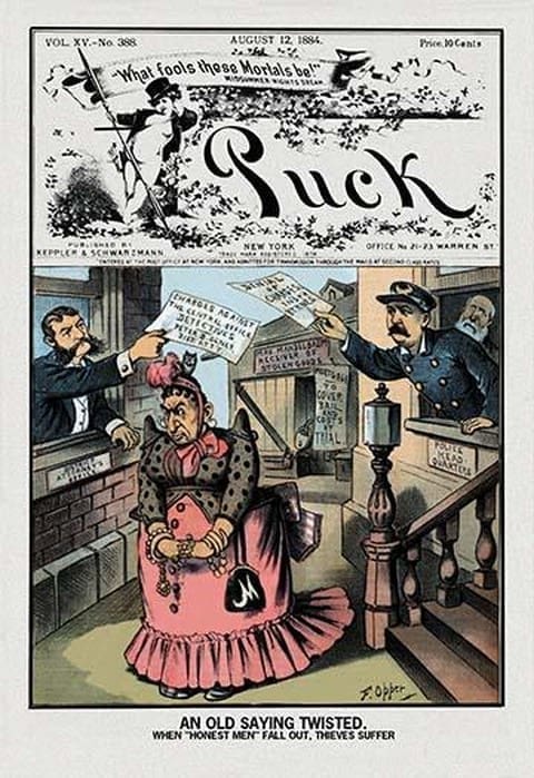 Puck Magazine: An Old Saying Twisted by Frederick Burr Opper - Art Print