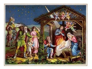 Farmers see Baby Jesus - Art Print