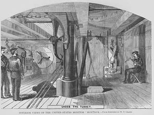 Under the Turret of the Monitor 'Montauk' by Frank Leslie - Art Print