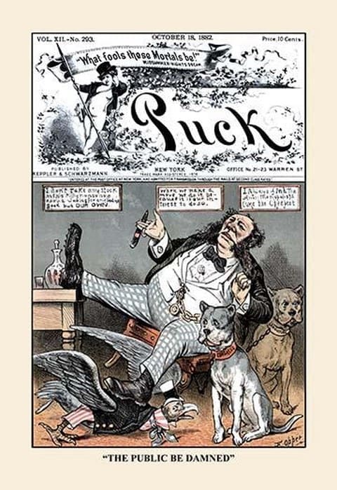 Puck Magazine: 'The Public Be Damned' by Frederick Burr Opper - Art Print