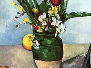 Still Life with Tulips & Apples by Paul Cezanne - Art Print