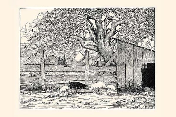 Rosaline and Piggy Joe did not have enough to eat by Luxor Price - Art Print