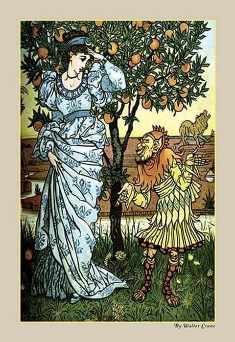 The Yellow Dwarf Rescues Princess by Walter Crane - Art Print