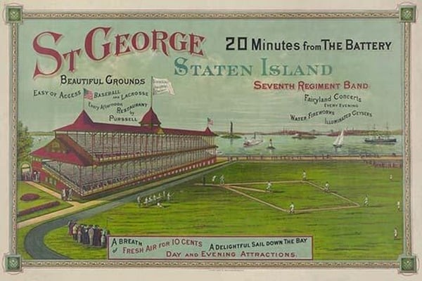 Baseball game being played at St. George Park - Art Print