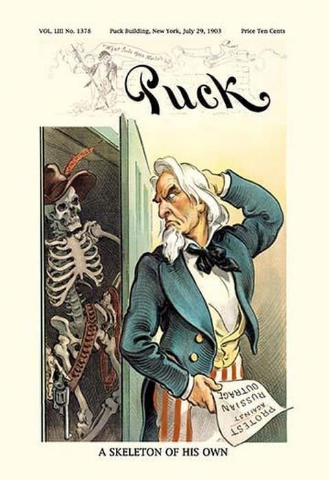 Puck Magazine: A Skeleton of His Own - Art Print