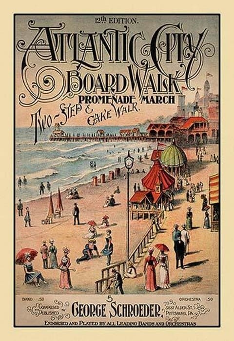 Atlantic City Board Walk Promenade March - Art Print