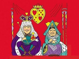 Alice in Wonderland: The King and Queen of Hearts by John Tenniel - Art Print