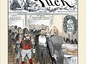 Puck Magazine: Governor Cleveland's New Year's Callers by Frederick Burr Opper - Art Print