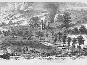 Battle before Fort Stevens outside of Washington