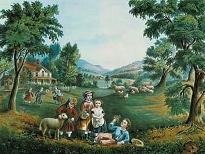 Four Seasons by Nathaniel Currier - Art Print