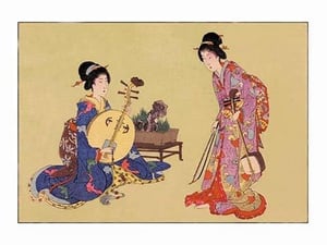 Geisha Musicians - Art Print
