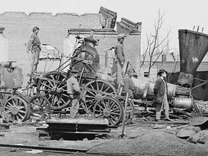 Civil War Train Wreck - Art Print