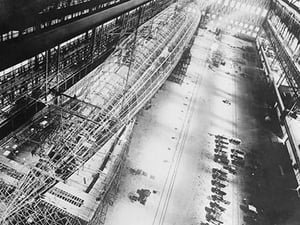 Skeleton of U.S. Navy Dirigible ZR-1 in Factory - Art Print