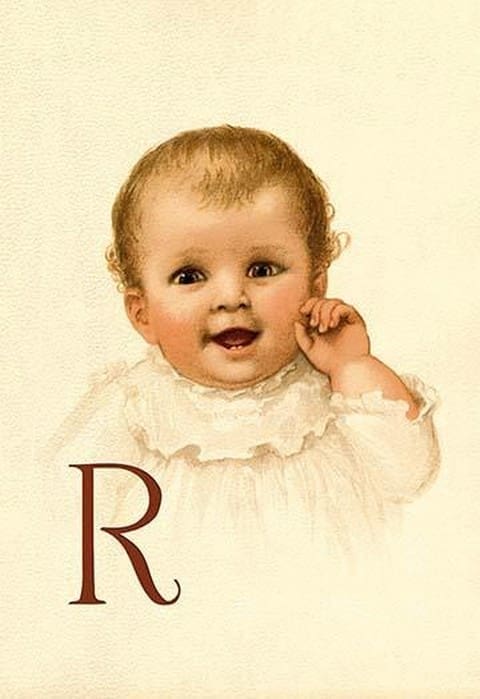 Baby Face R by Ida Waugh - Art Print