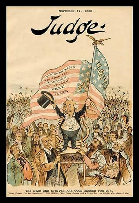 Judge Magazine: The Stars and Stripes are Good Enough for U.S. by Bernhard Gillam - Art Print