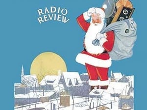 Giant Santa with Radio Components in His Sack Looks over the Town - Art Print